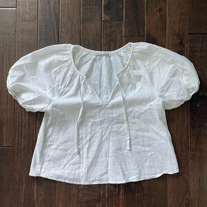 Abercrombie Women's Short-Sleeve Linen-Blend Peasant Top